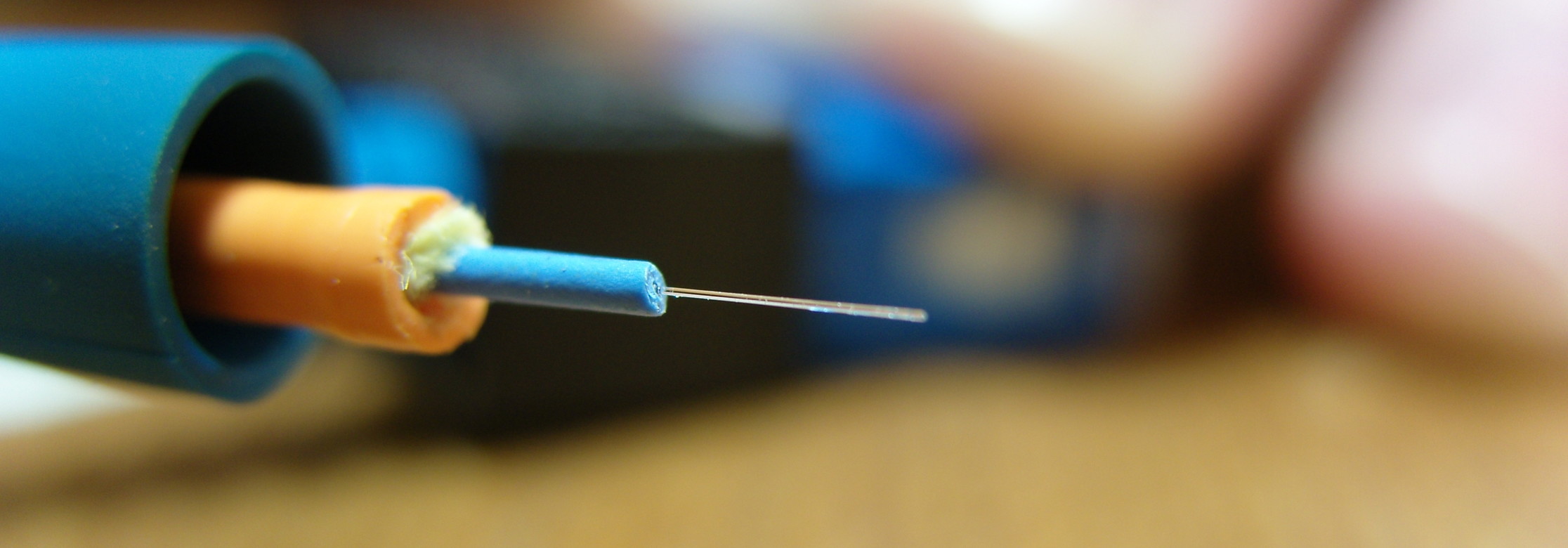 Glass fibre cut out of sheath