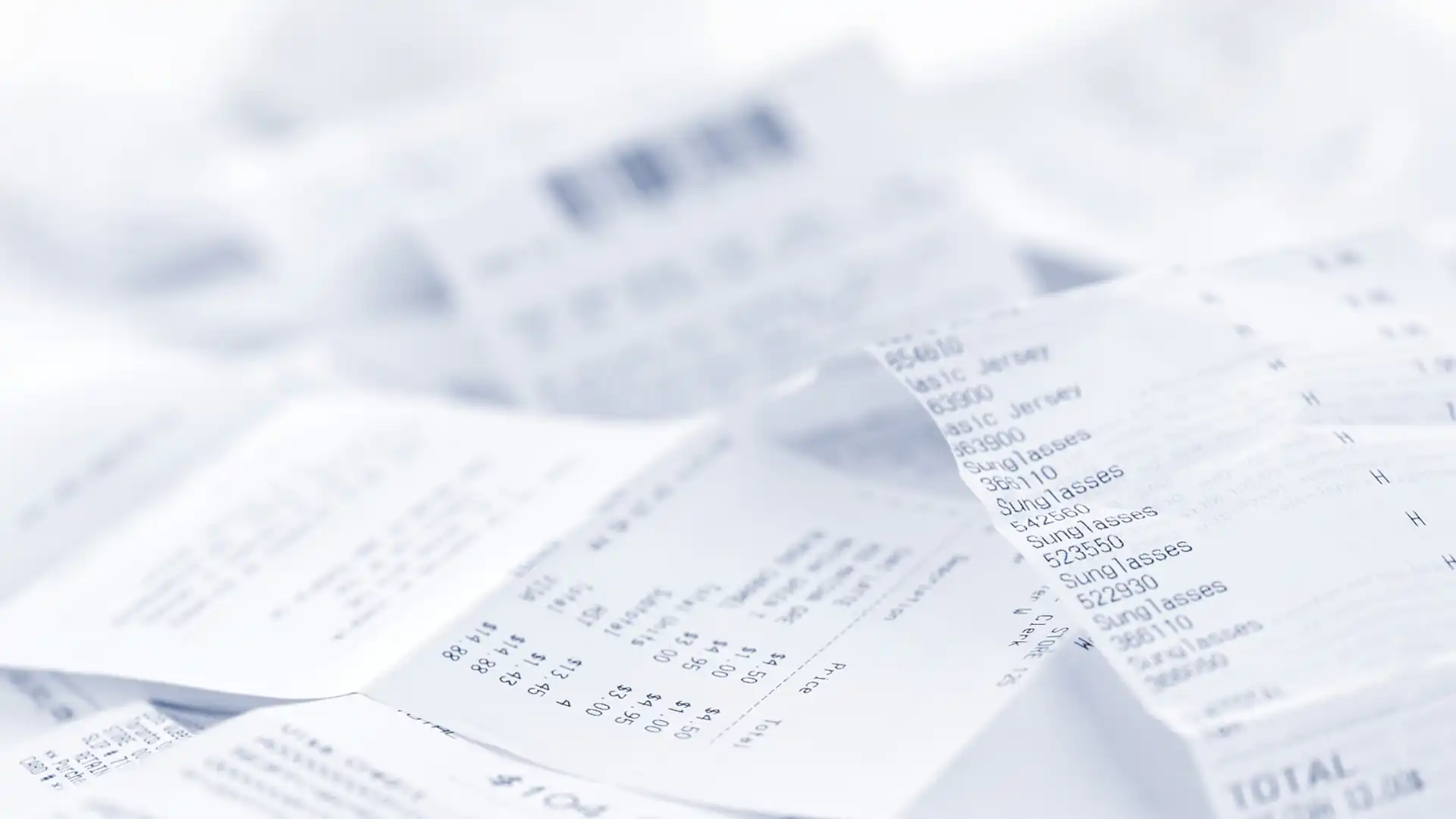 Expense management process – a pile of receipts