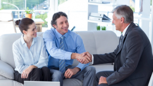 Meeting with clients after saving time with bank statement AI powered OCR